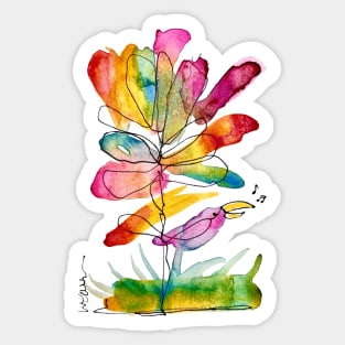 spring laughs in flowers Sticker